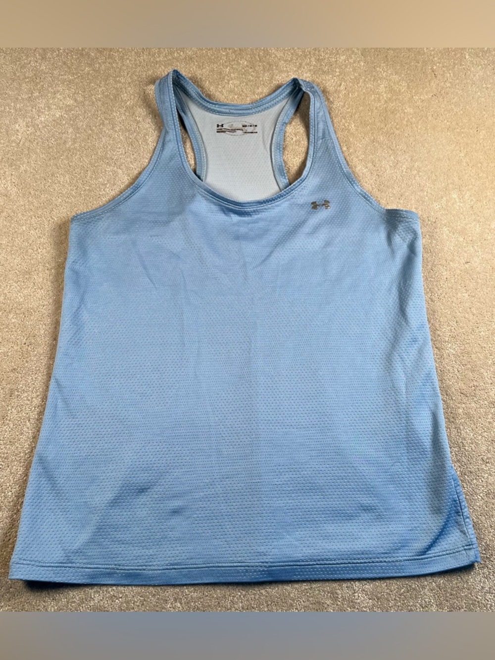 Under Armour Tank Blue Loose Heatgear Racerback Sporty Workout Gym womens medium